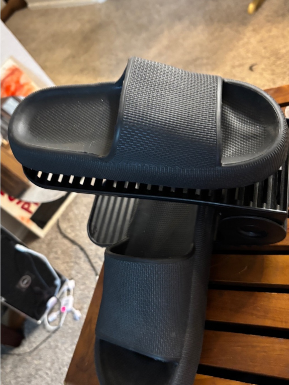 Casual Black Slide Sandals